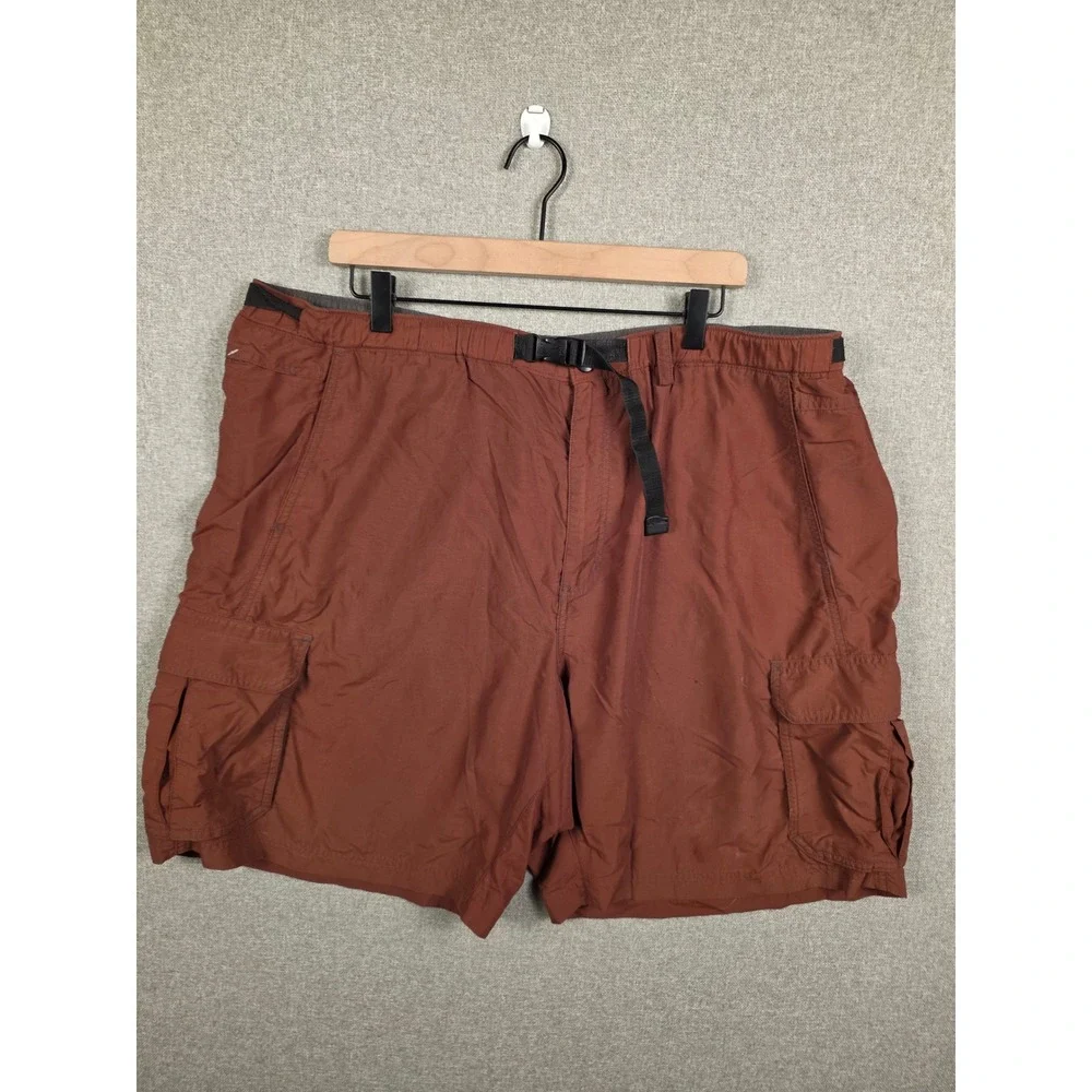 REI Sahara Cargo Shorts Mens XXL Rust Brown Nylon UPF 50+ Hiking Belted 732434